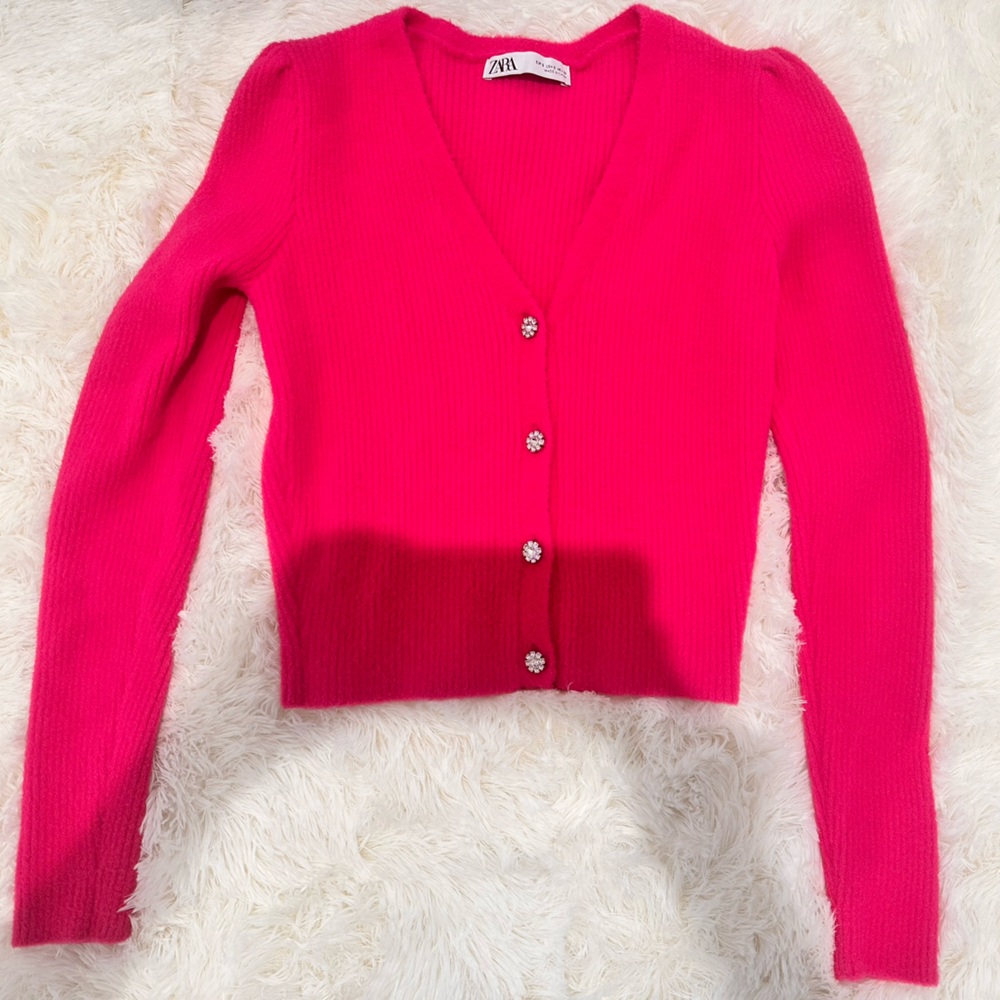 Zara Jewel Knit Button Cardigan